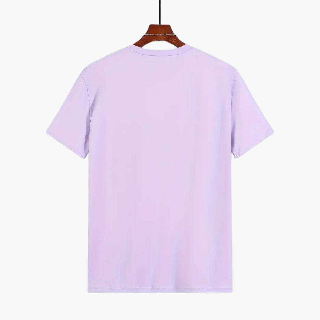 Men's Crew Neck T-Shirt with Curved Hem