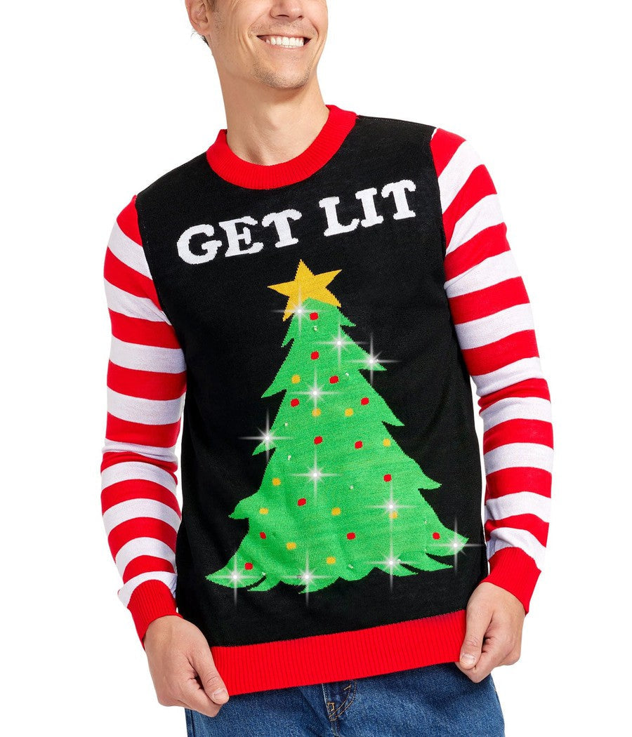 Men's Light-Up Christmas Sweater | Battery-Powered LED Tree