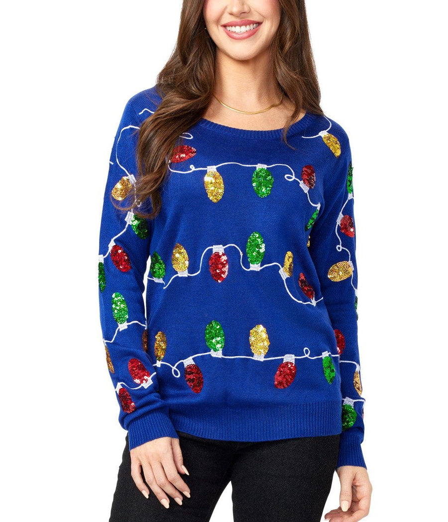 Pull avec lumières de Noël pour femme
