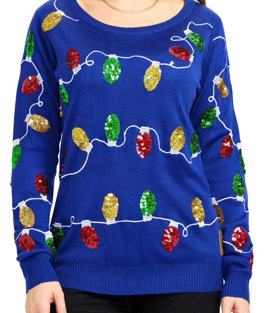 Pull avec lumières de Noël pour femme