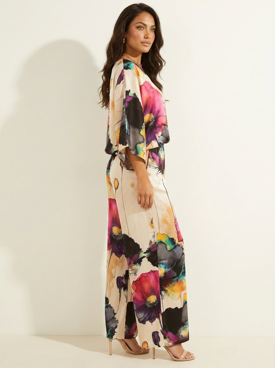 Women's Matching Top and Trousers Set | Floral Print Two Piece
