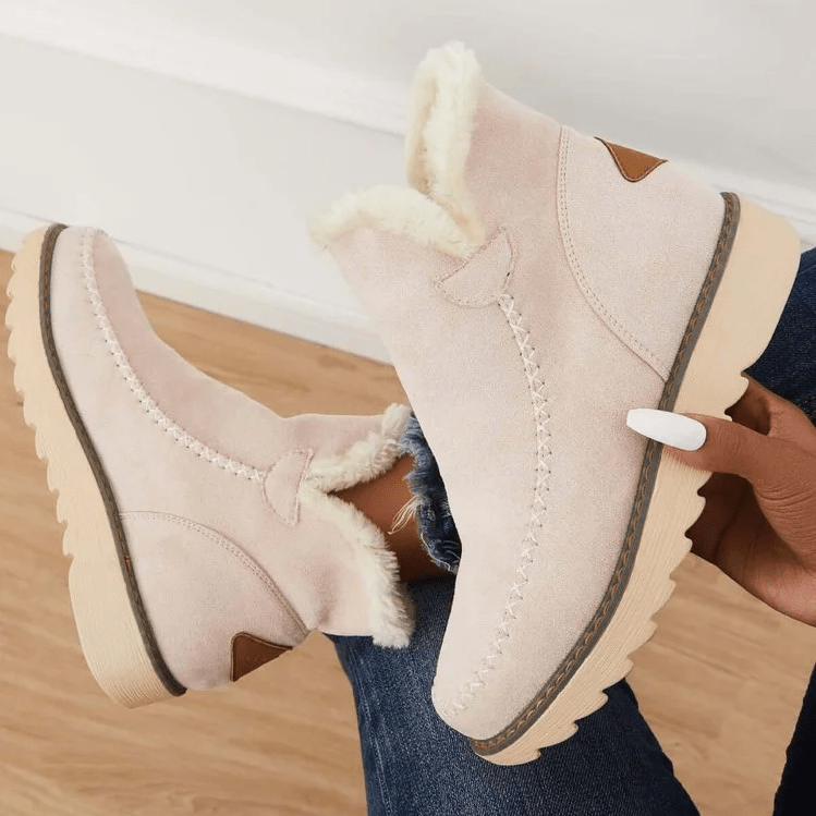 Bottes d’hiver pour femme doublées de fausse fourrure | Bottines à enfiler