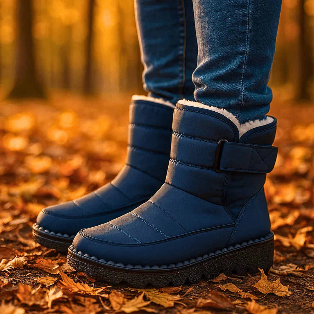 Bottines d’hiver matelassées pour femme, doublées en fausse fourrure