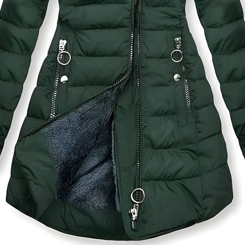 Women's Hooded Winter Coat | Quilted Longline Jacket