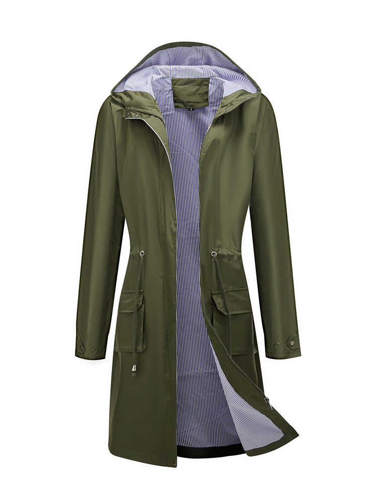 Women’s Longline Hooded Lightweight Raincoat