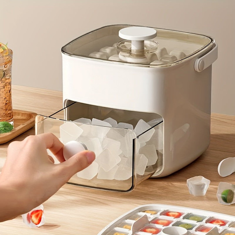 Ice Cube Maker with Storage Drawer