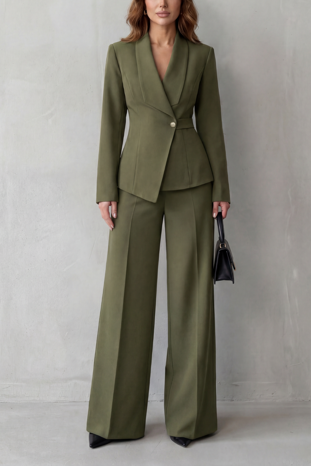 Women’s Tailored Blazer & Wide Leg Trouser Suit Set