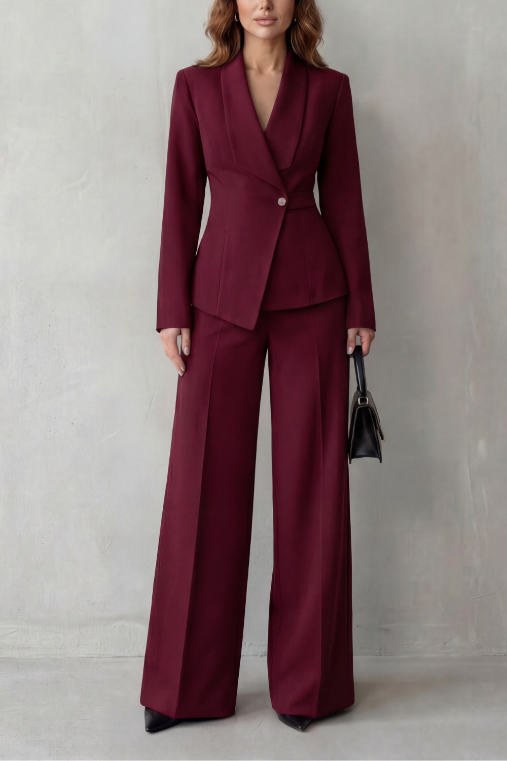 Women’s Tailored Blazer & Wide Leg Trouser Suit Set