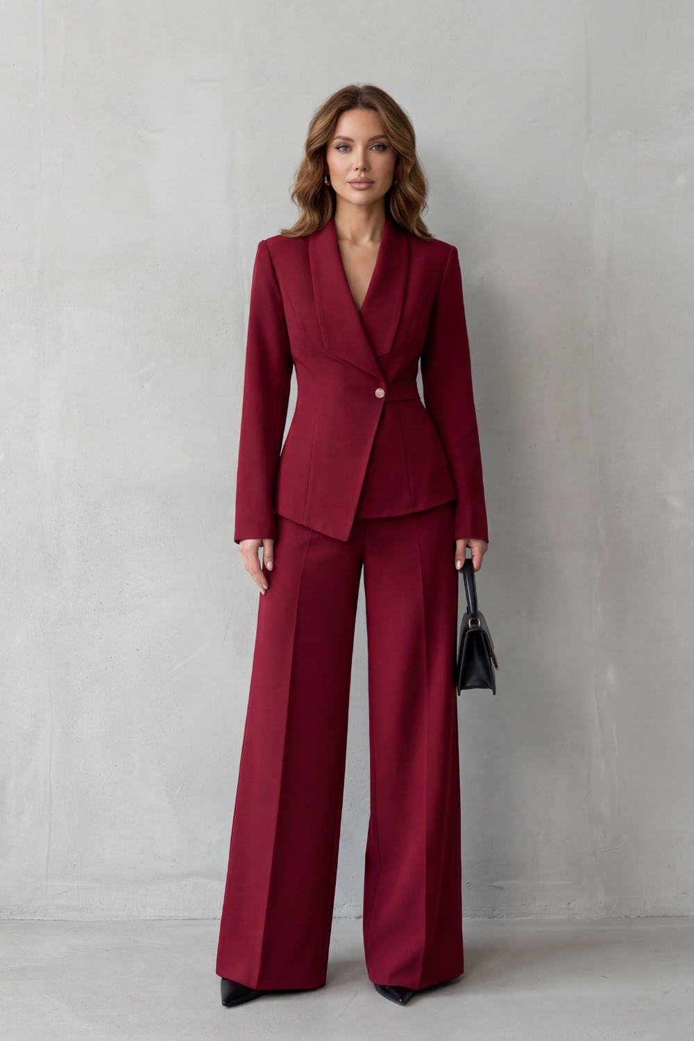 Women’s Tailored Blazer & Wide Leg Trouser Suit Set