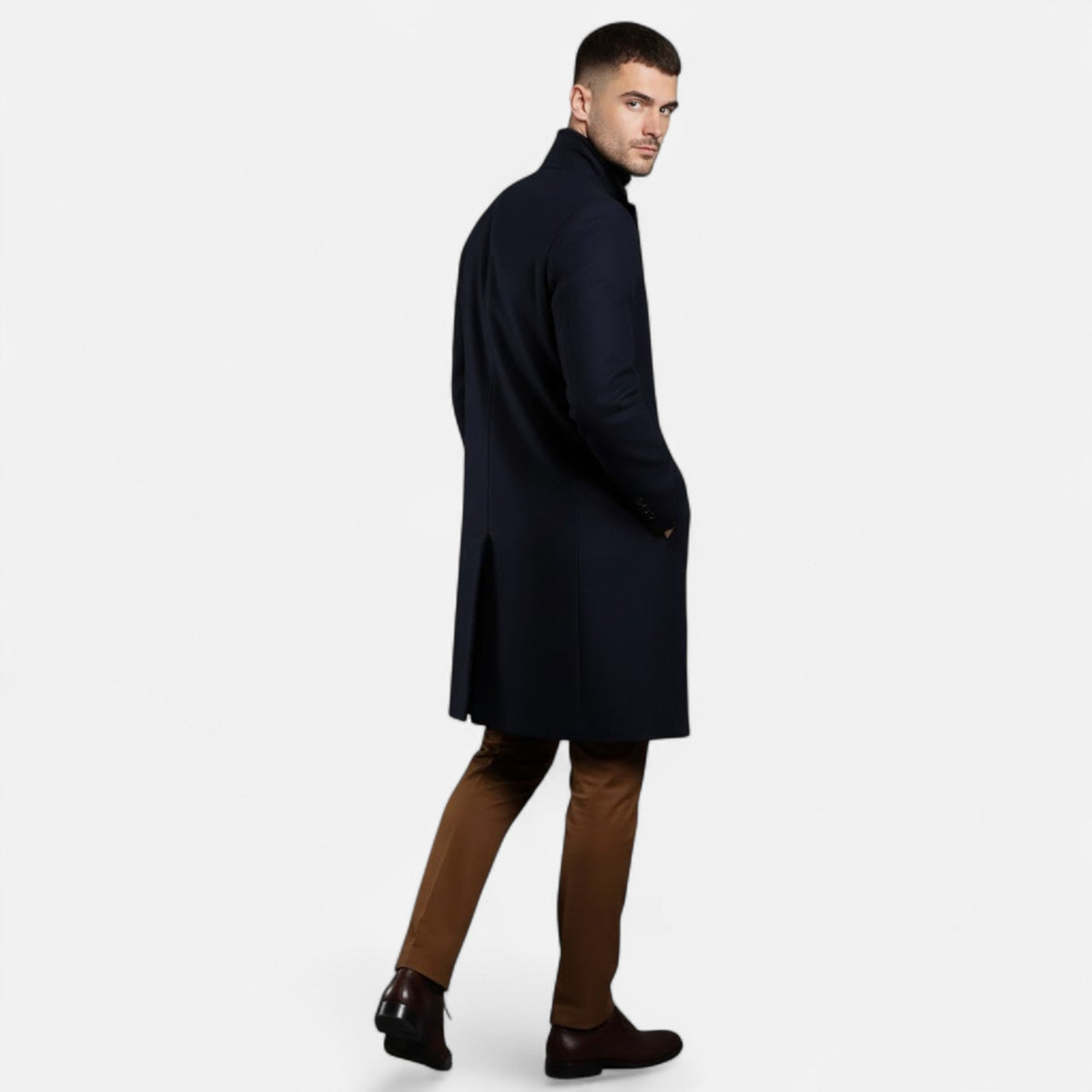 Men’s Tailored Longline Single-Breasted Overcoat