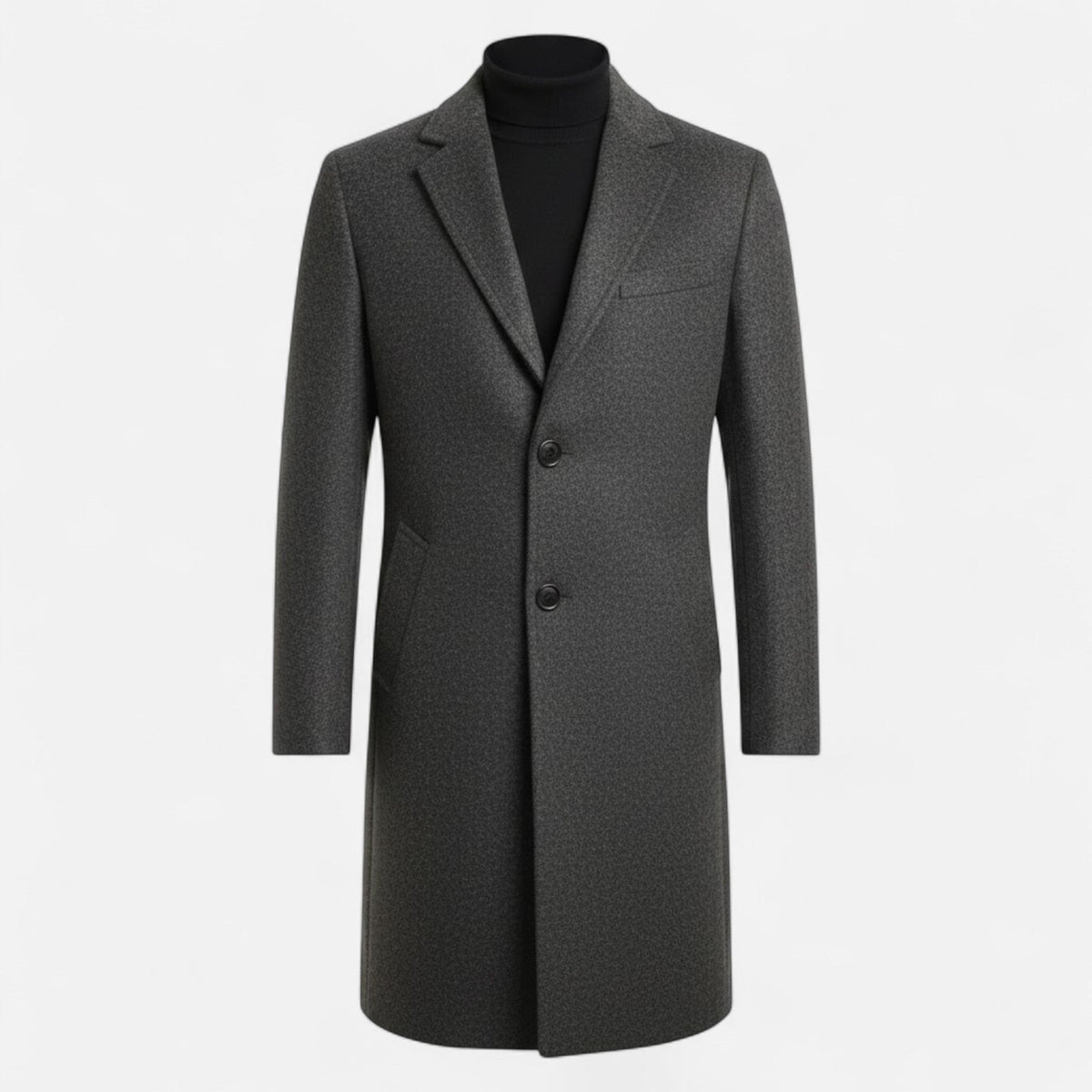 Men’s Tailored Longline Single-Breasted Overcoat