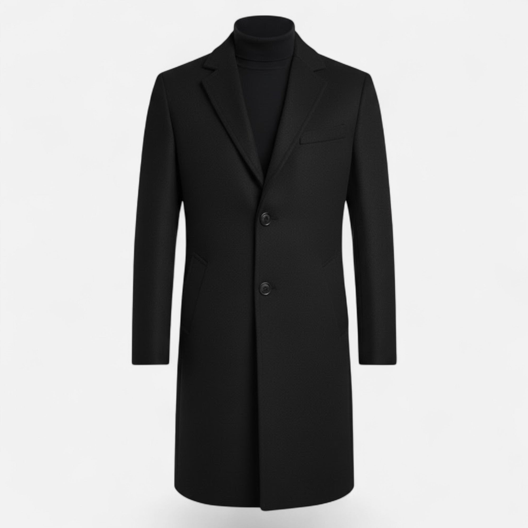 Men’s Tailored Longline Single-Breasted Overcoat