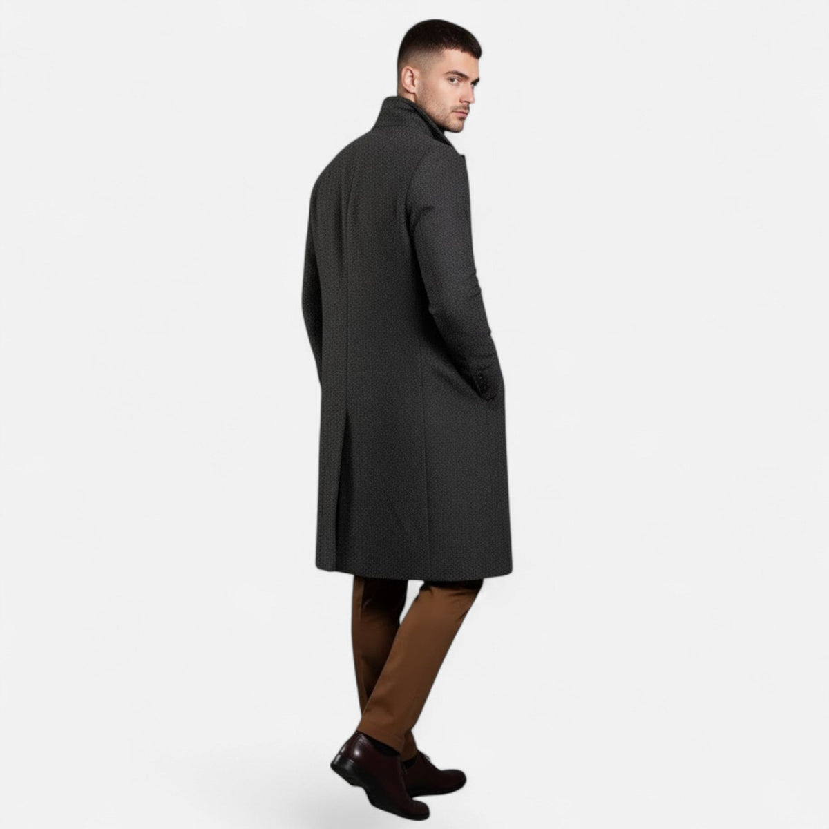Men’s Tailored Longline Single-Breasted Overcoat