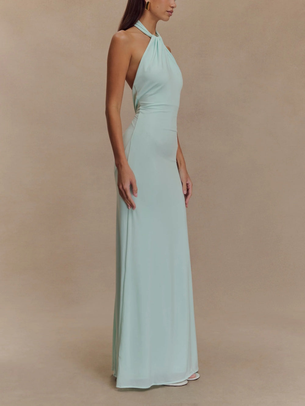 Women's Halterneck Open Back Maxi Occasion Dress