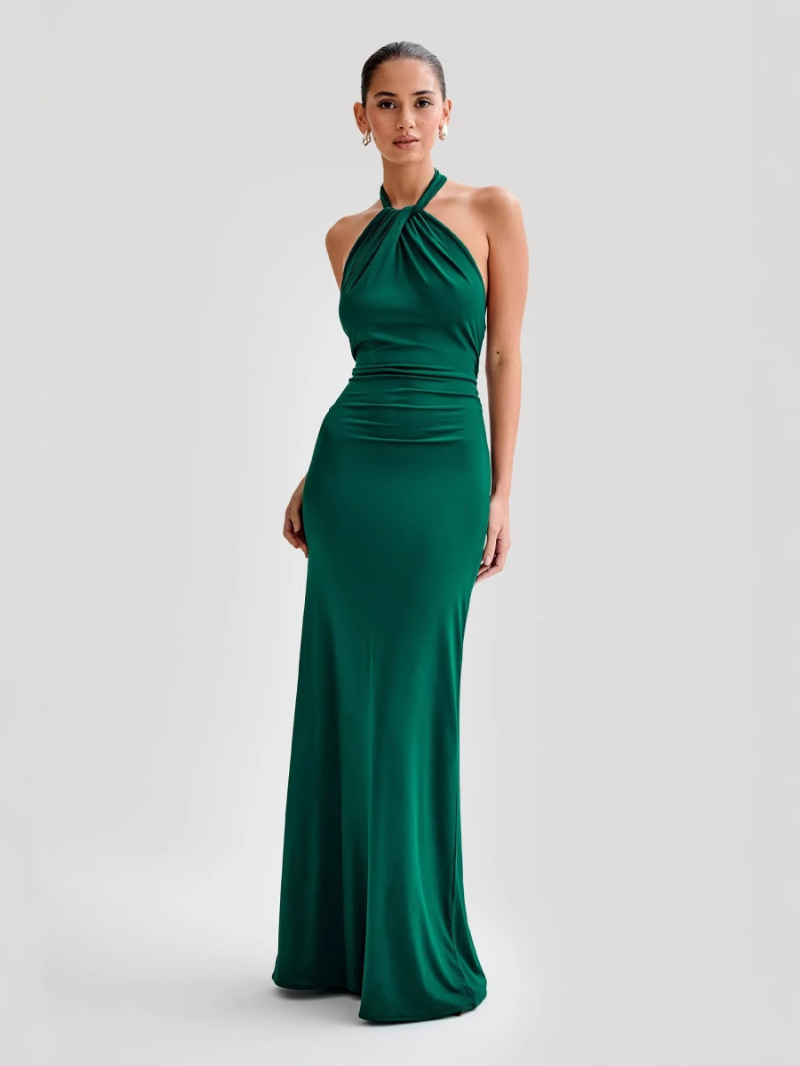 Women's Halterneck Open Back Maxi Occasion Dress