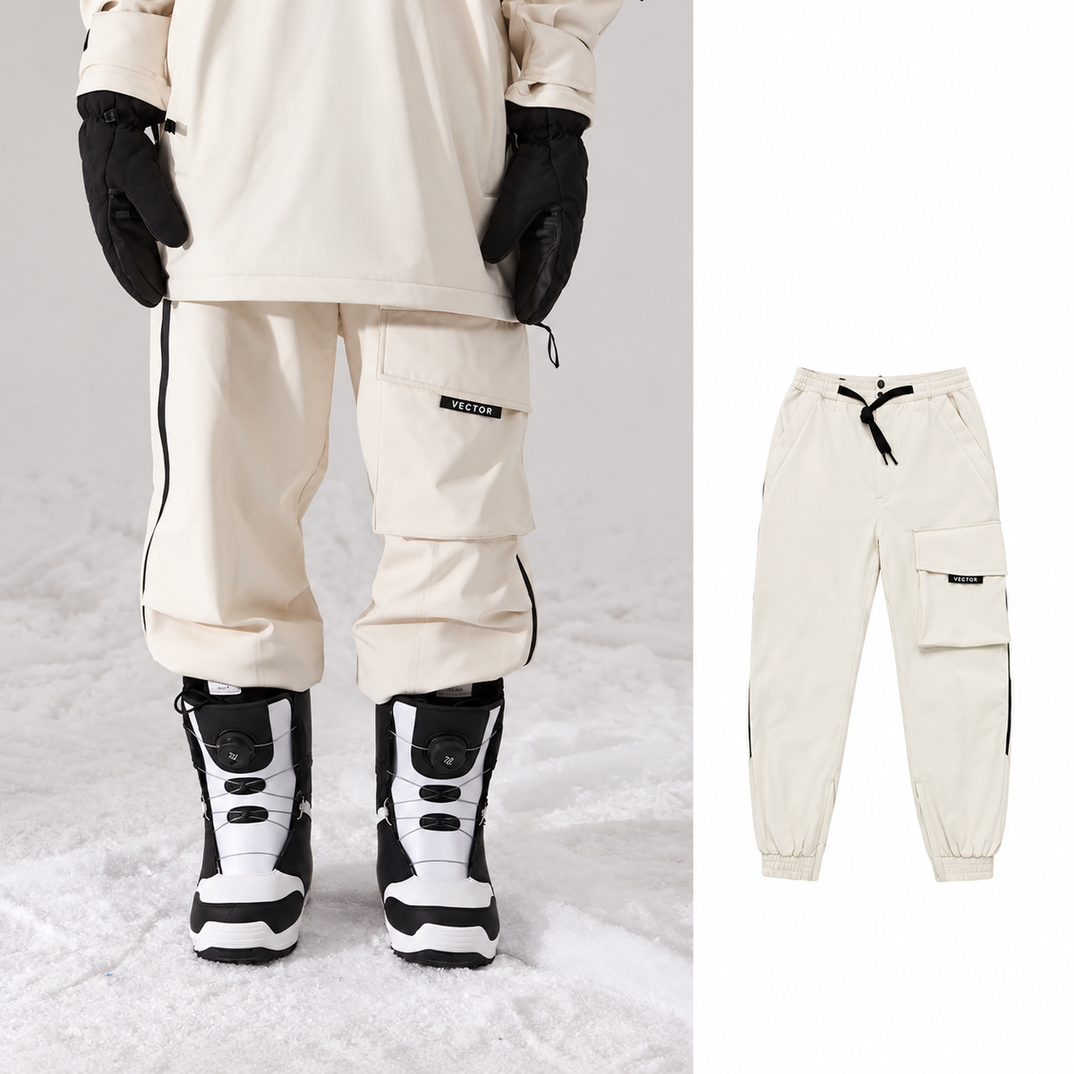 Unisex Half-Zip Hooded Ski Jacket & Trousers Set
