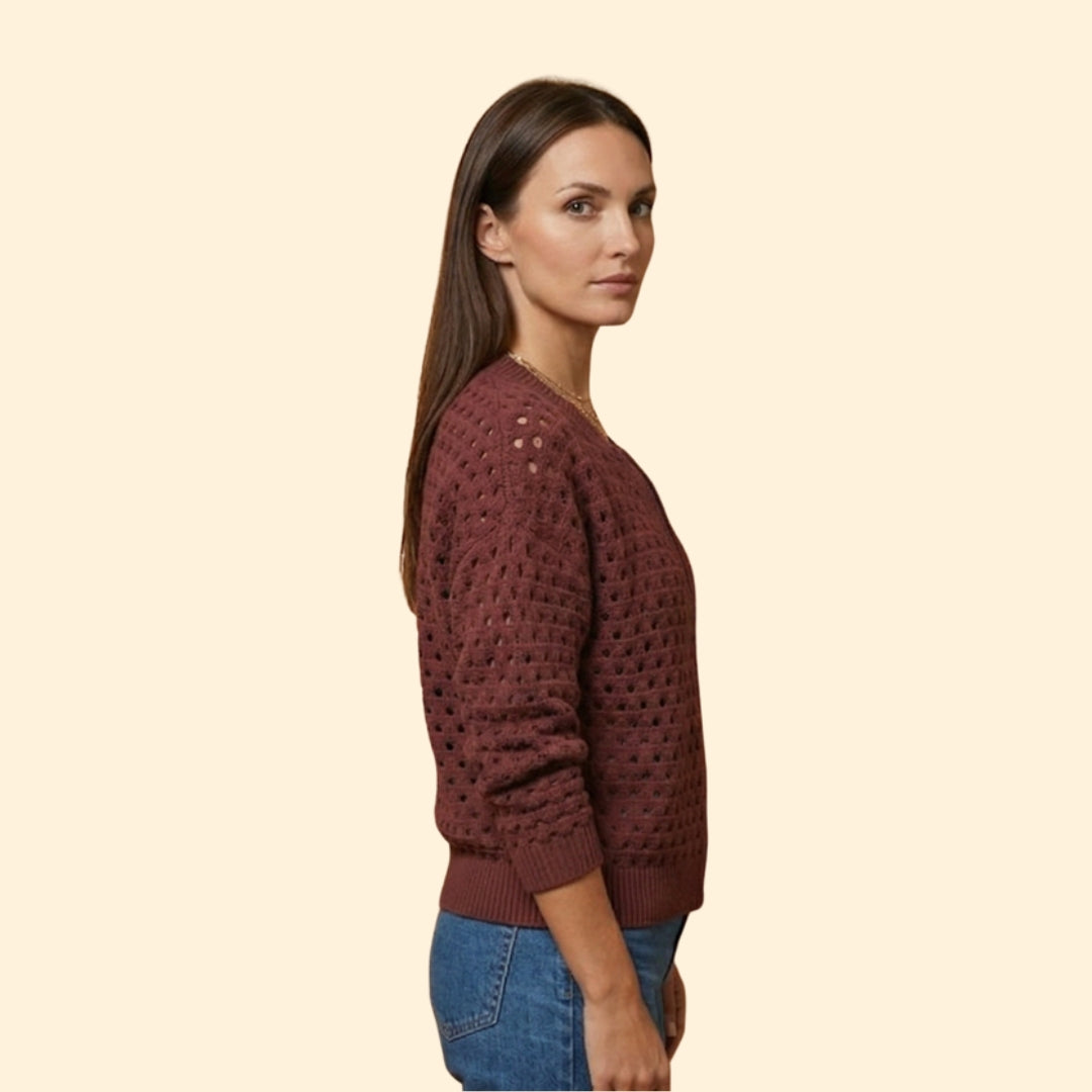 Women's Textured Knit Zip Cardigan