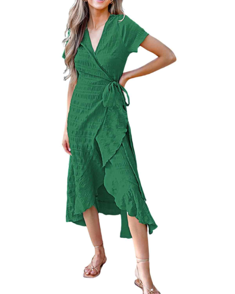 Women's Floral Maxi Dress | V-Neck Wrap Style