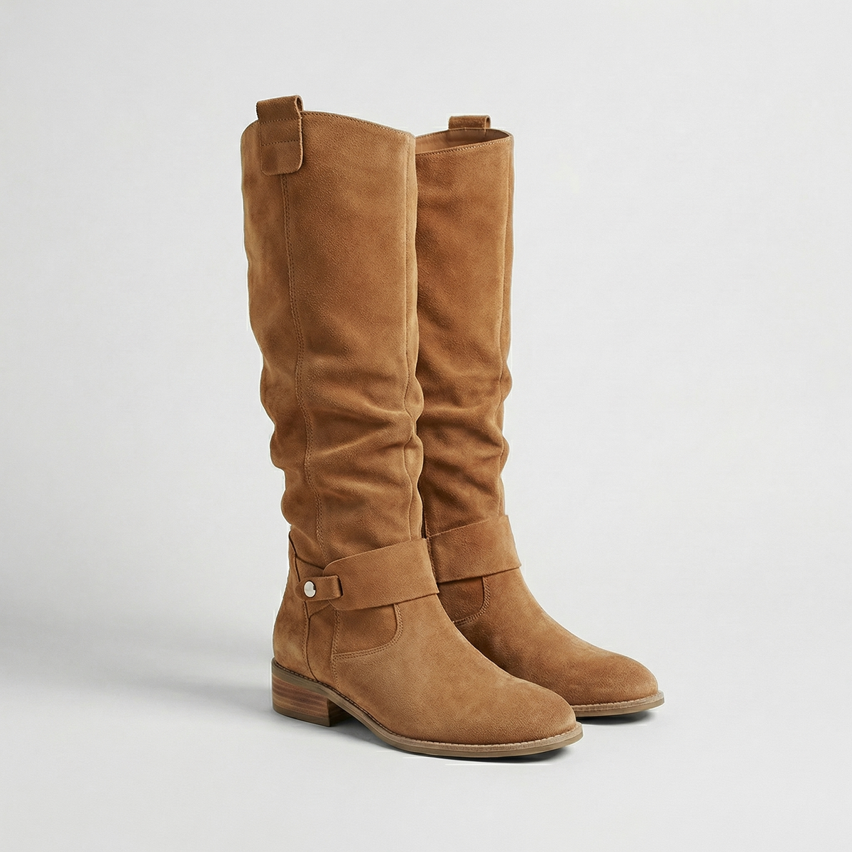 Women's Knee High Slouch Boots | Soft Suede Look