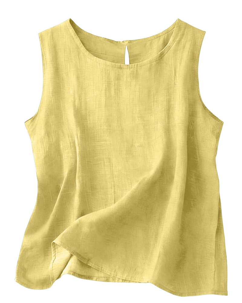 Women's Linen Blend Sleeveless Summer Top