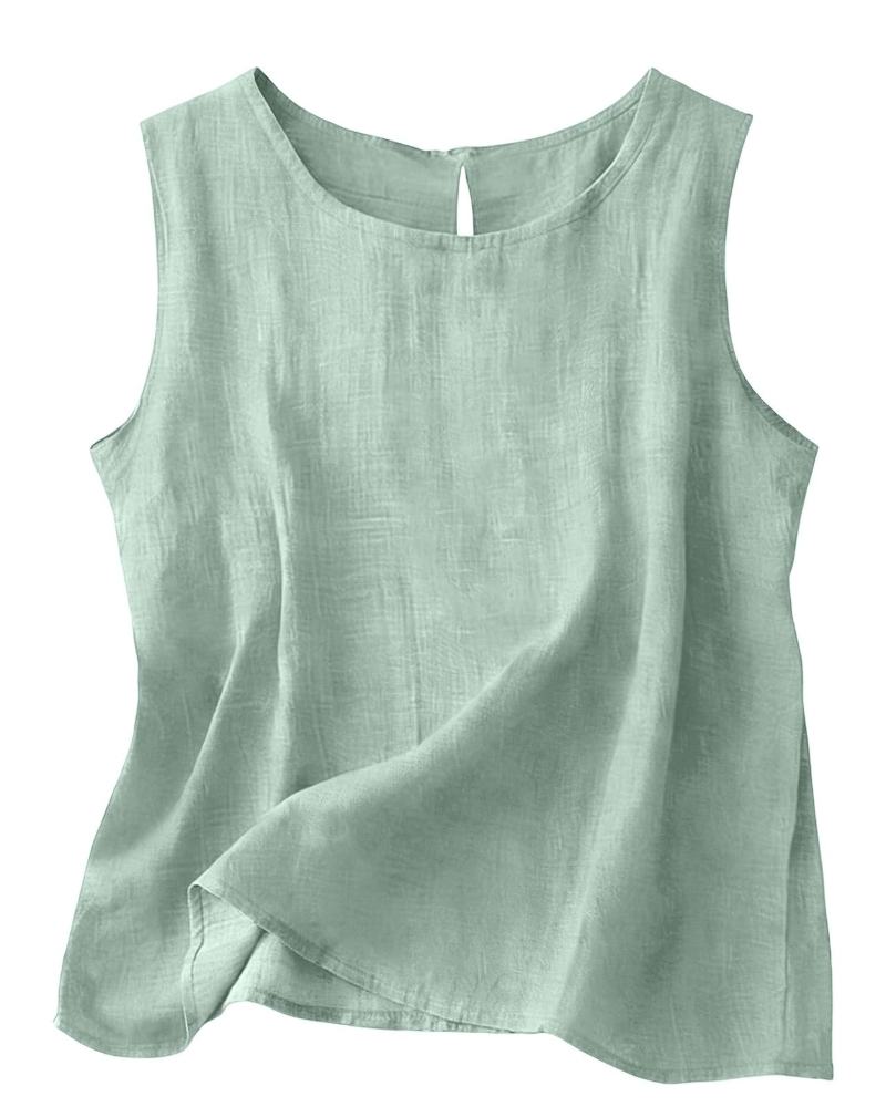 Women's Linen Blend Sleeveless Summer Top