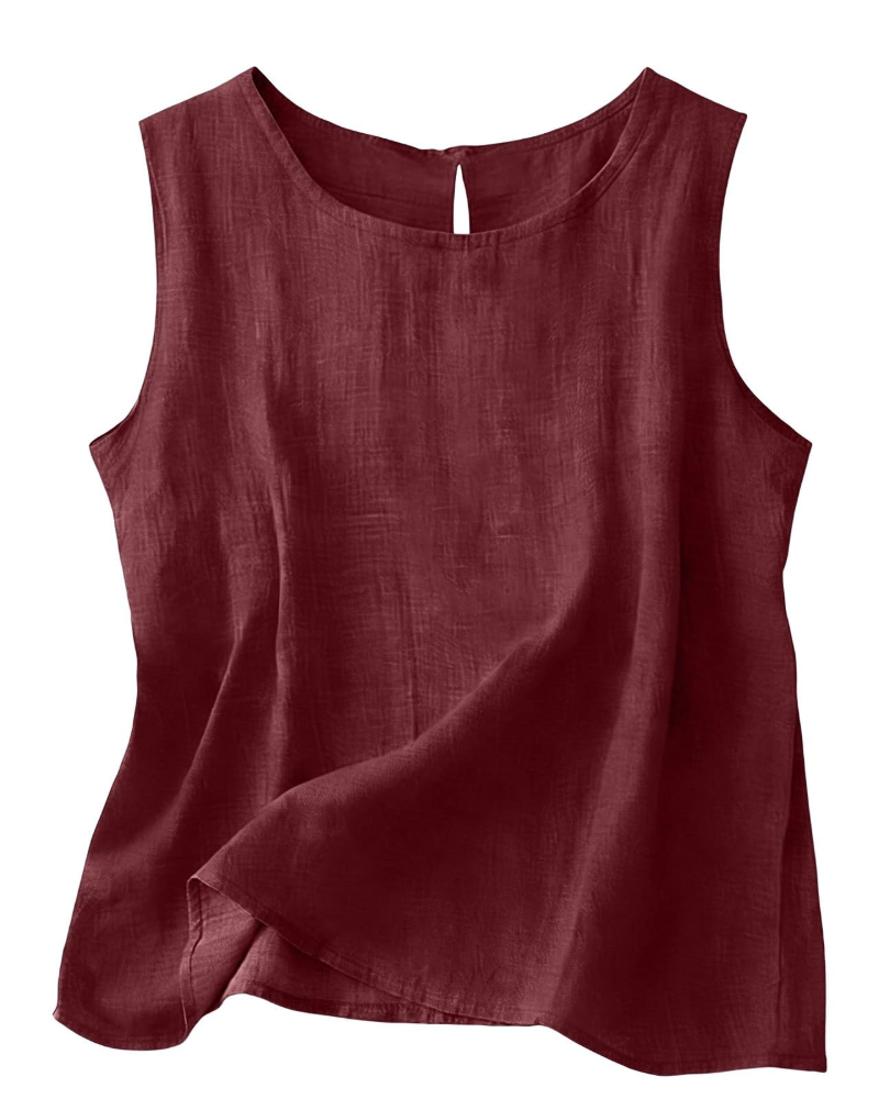 Women's Linen Blend Sleeveless Summer Top