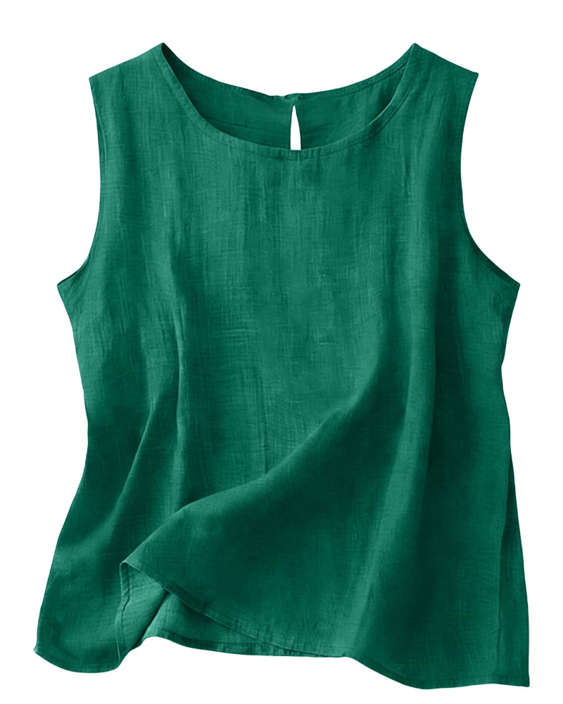 Women's Linen Blend Sleeveless Summer Top