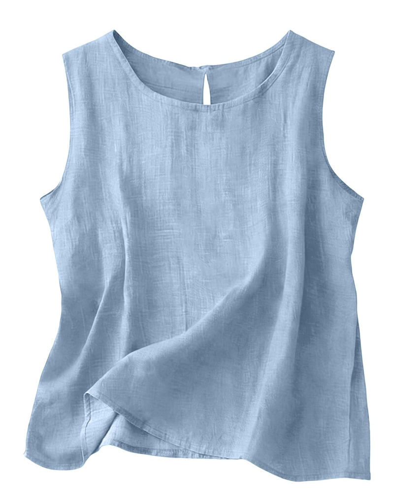Women's Linen Blend Sleeveless Summer Top
