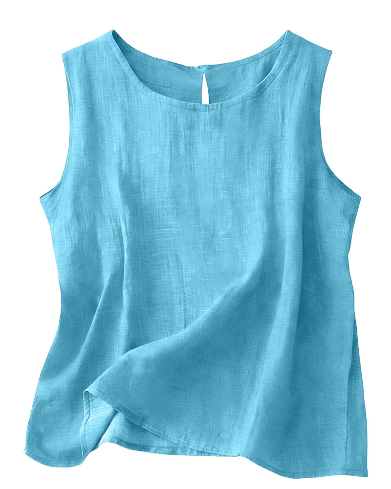 Women's Linen Blend Sleeveless Summer Top