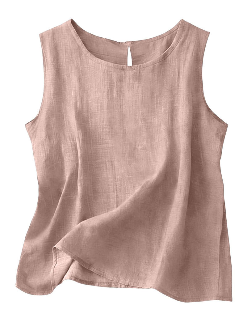 Women's Linen Blend Sleeveless Summer Top