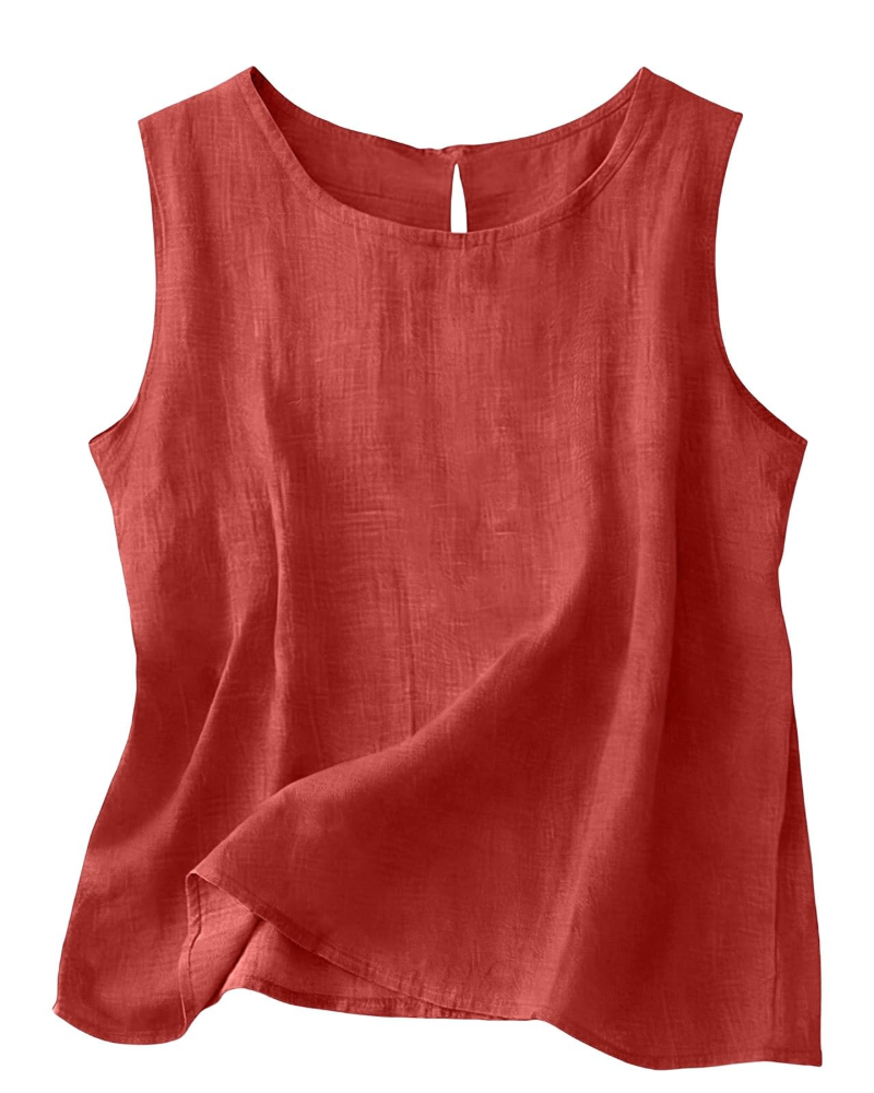 Women's Linen Blend Sleeveless Summer Top