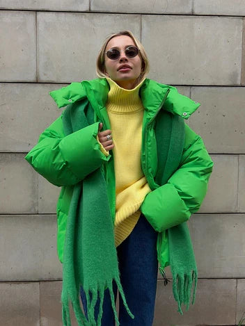 Veste matelassée oversize à capuche pour femme