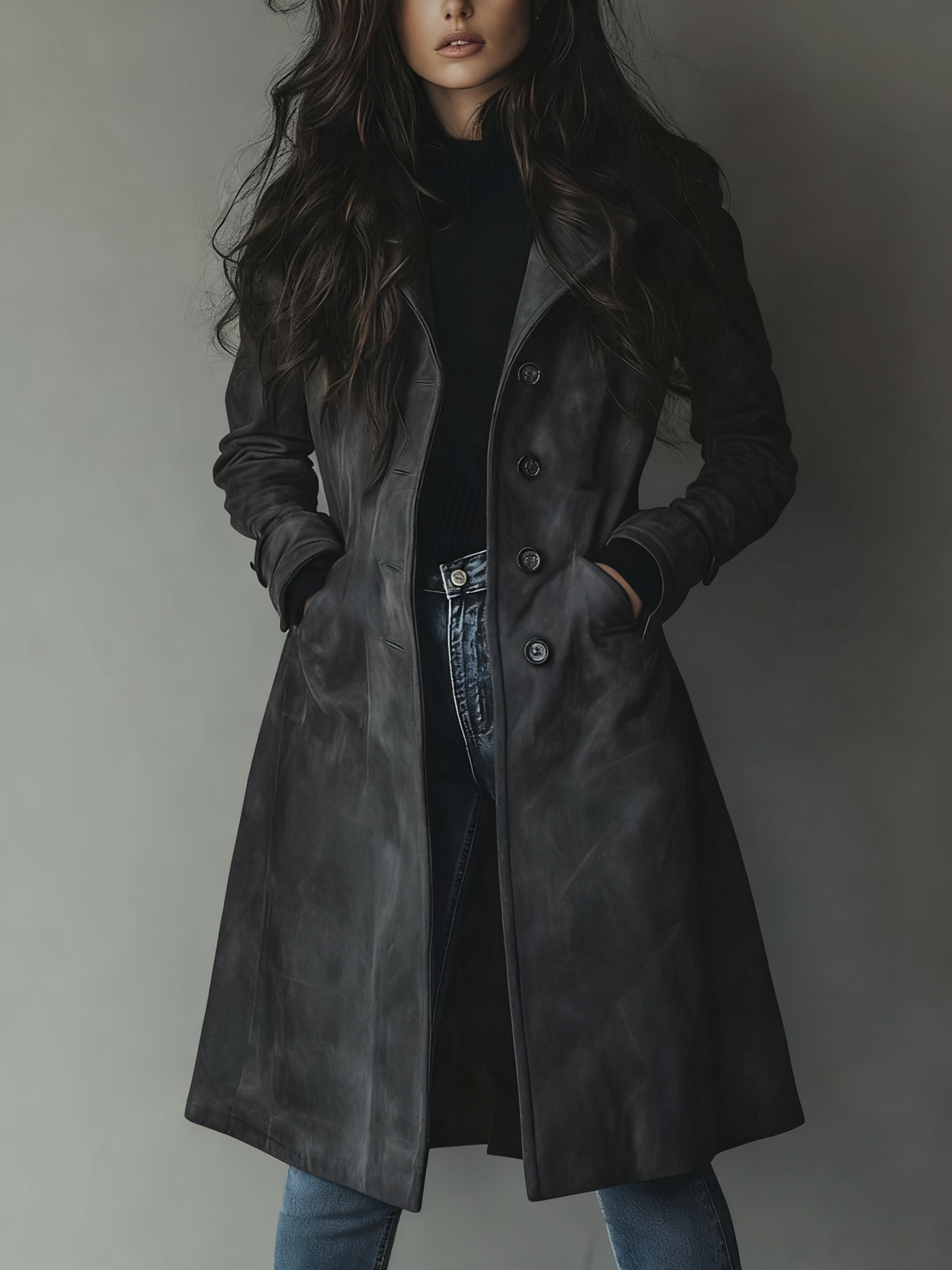 Women’s Longline Single-Breasted Tailored Coat