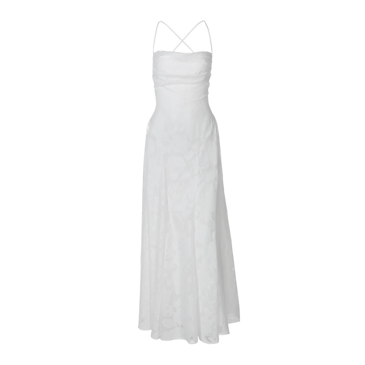 Lace Evening Dress with Ruched Bodice and Side Slit