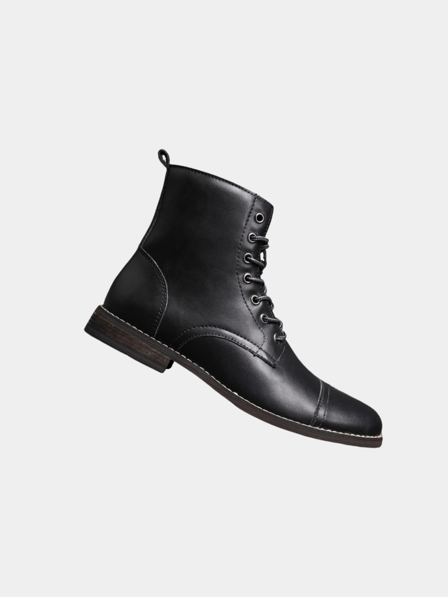 Men's Lace-Up Ankle Boots | Black Leather