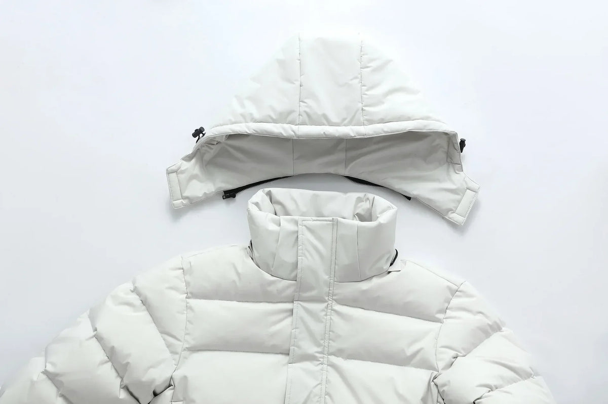 Long manteau matelassé d'hiver pour homme avec capuche
