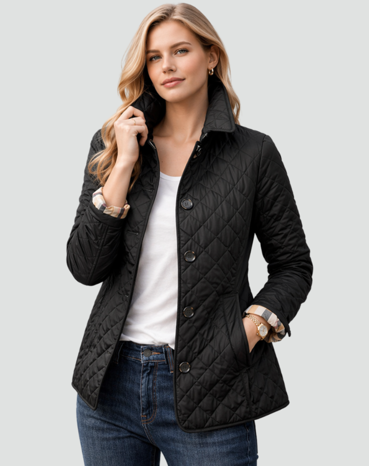 Veste matelassée légère pour femme | Manteau boutonné sur le devant