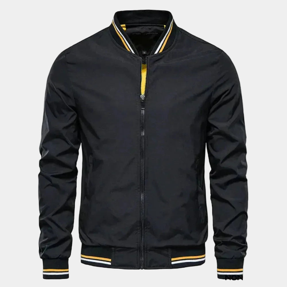 Men's Bomber Jacket with Ribbed Collar