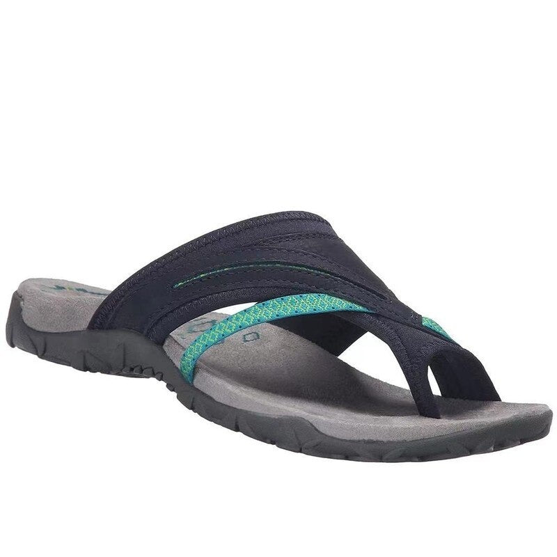 Toe-Loop Sandals with Cushioned Footbed and Crossover Straps