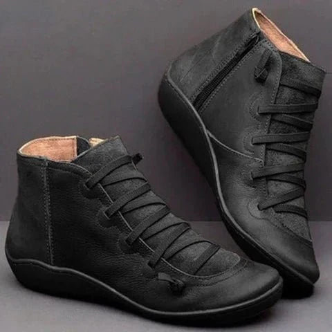 Bottines pour femme en similicuir | Fermeture zippée latérale et semelle intérieure rembourrée