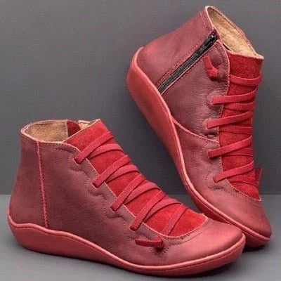 Bottines pour femme en similicuir | Fermeture zippée latérale et semelle intérieure rembourrée