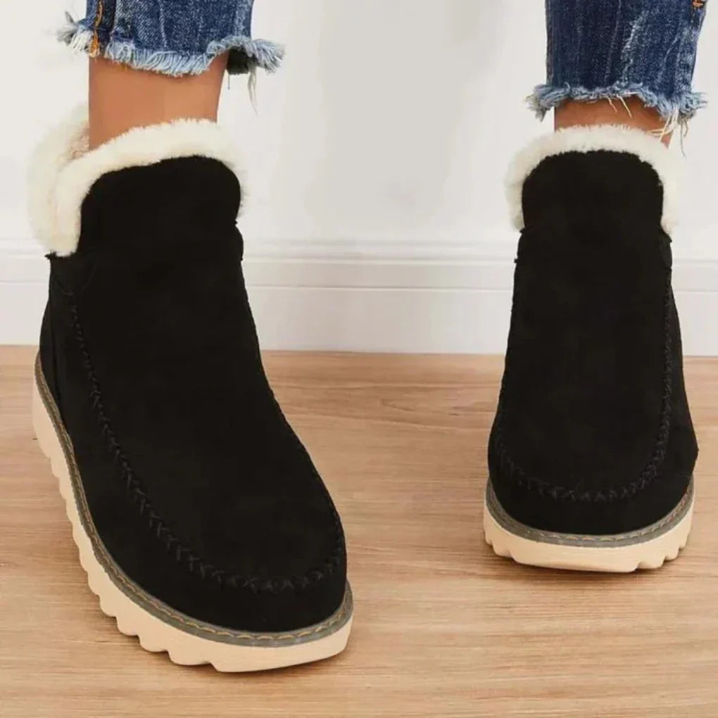 Women's Ankle Boots | Fur Lined Winter Slip-On