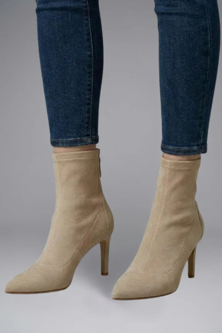 Women's Pointed Toe Ankle Boots | Side Zip Heel Boots