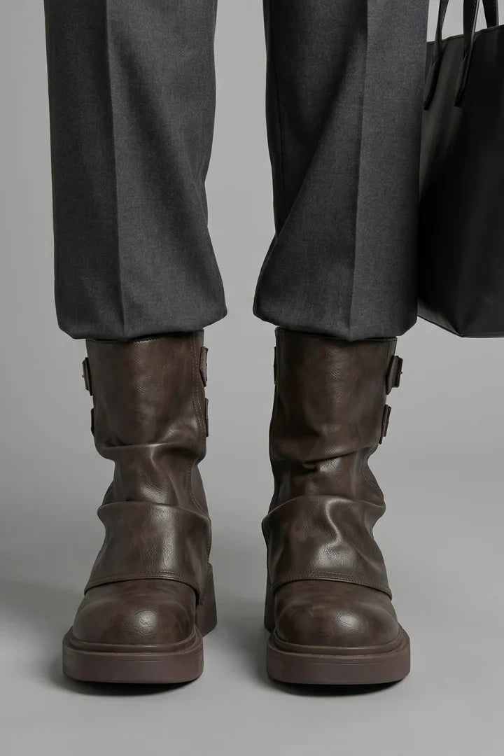 Women's Mid-Calf Boots | Buckle Detail & Low Heel