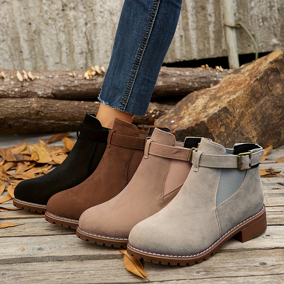 Women’s Buckle Chelsea Ankle Boots