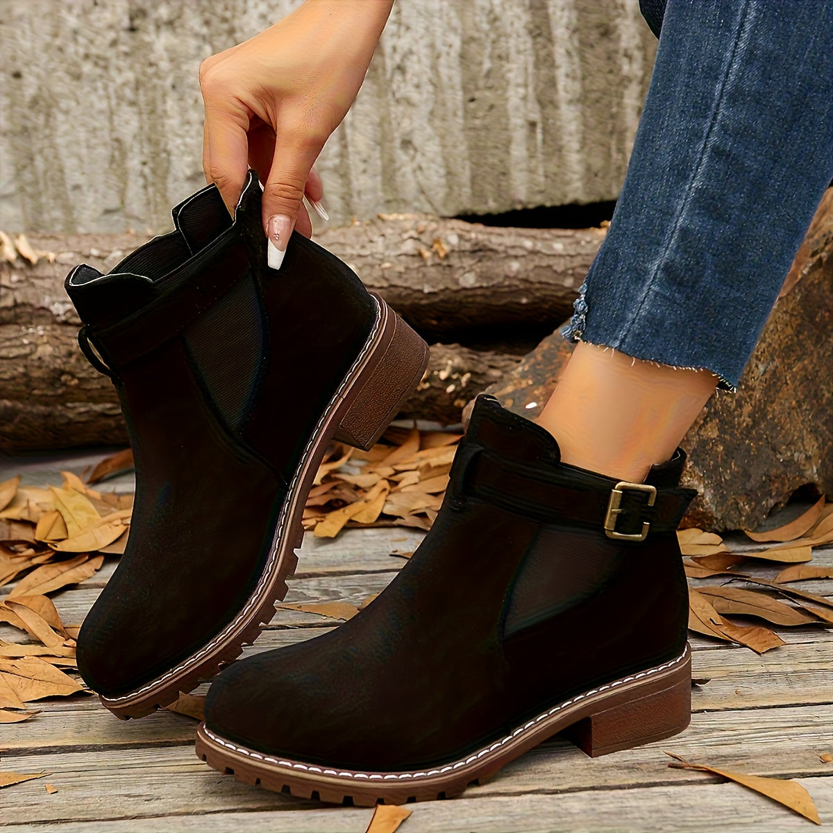 Women’s Buckle Chelsea Ankle Boots