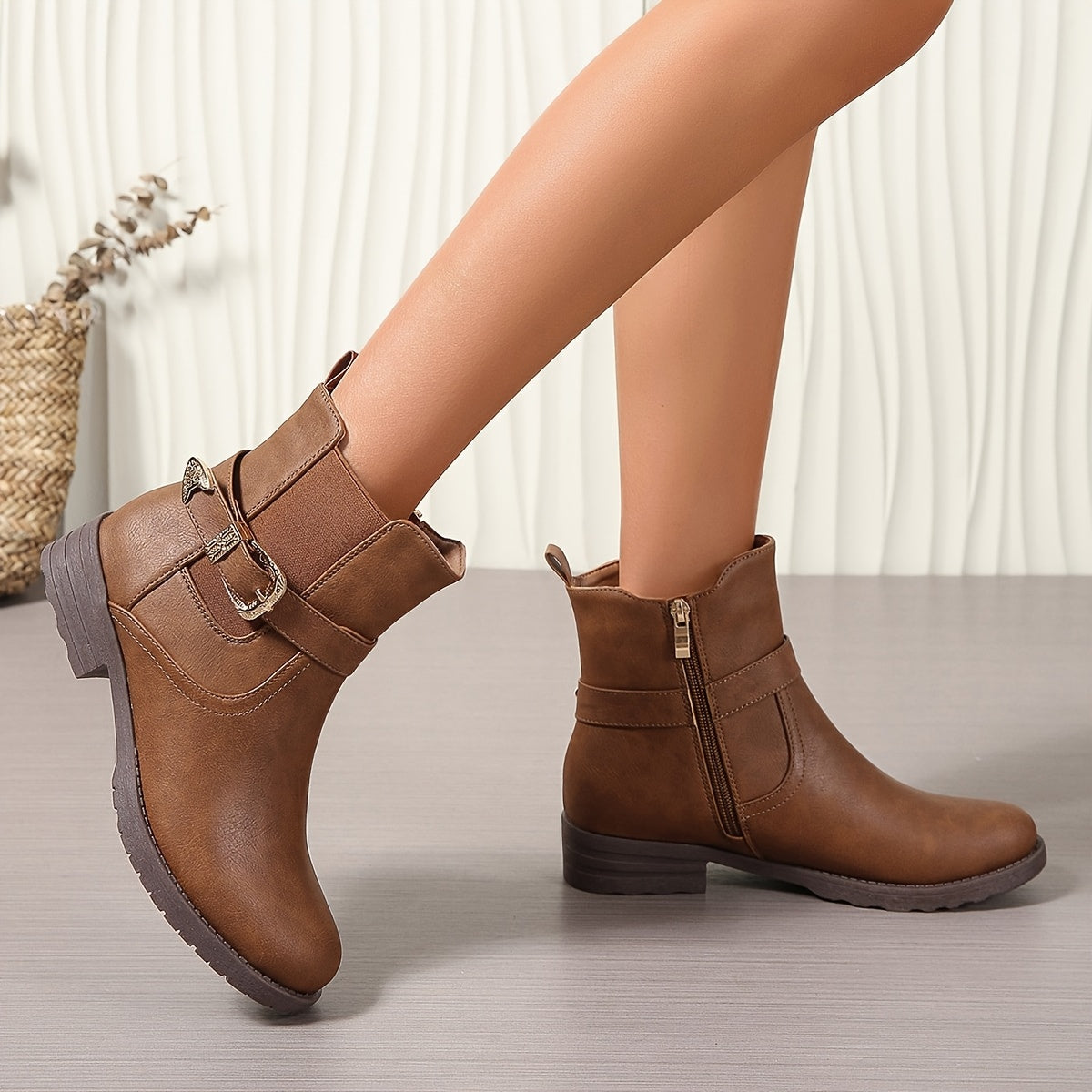 Women’s Western Buckle Ankle Boots