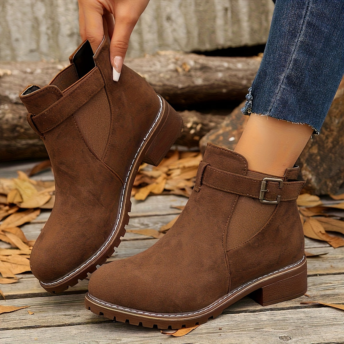 Bottines Chelsea à boucle pour femmes