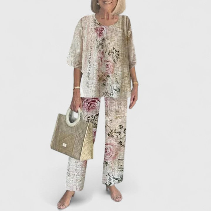 Women’s Layered Top & Floral Trousers Co-Ord Set