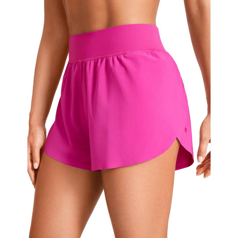 Short de running taille haute pour femme avec ourlet fendu